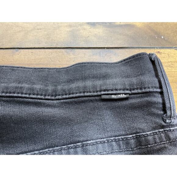 Mother Women's Stunner Zip Ankle Step Fray Not Guilty Black Jeans, Size 28 - Picture 10 of 13